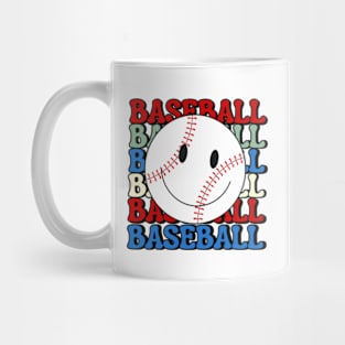 Comfort Colors Baseball smiley face Mug